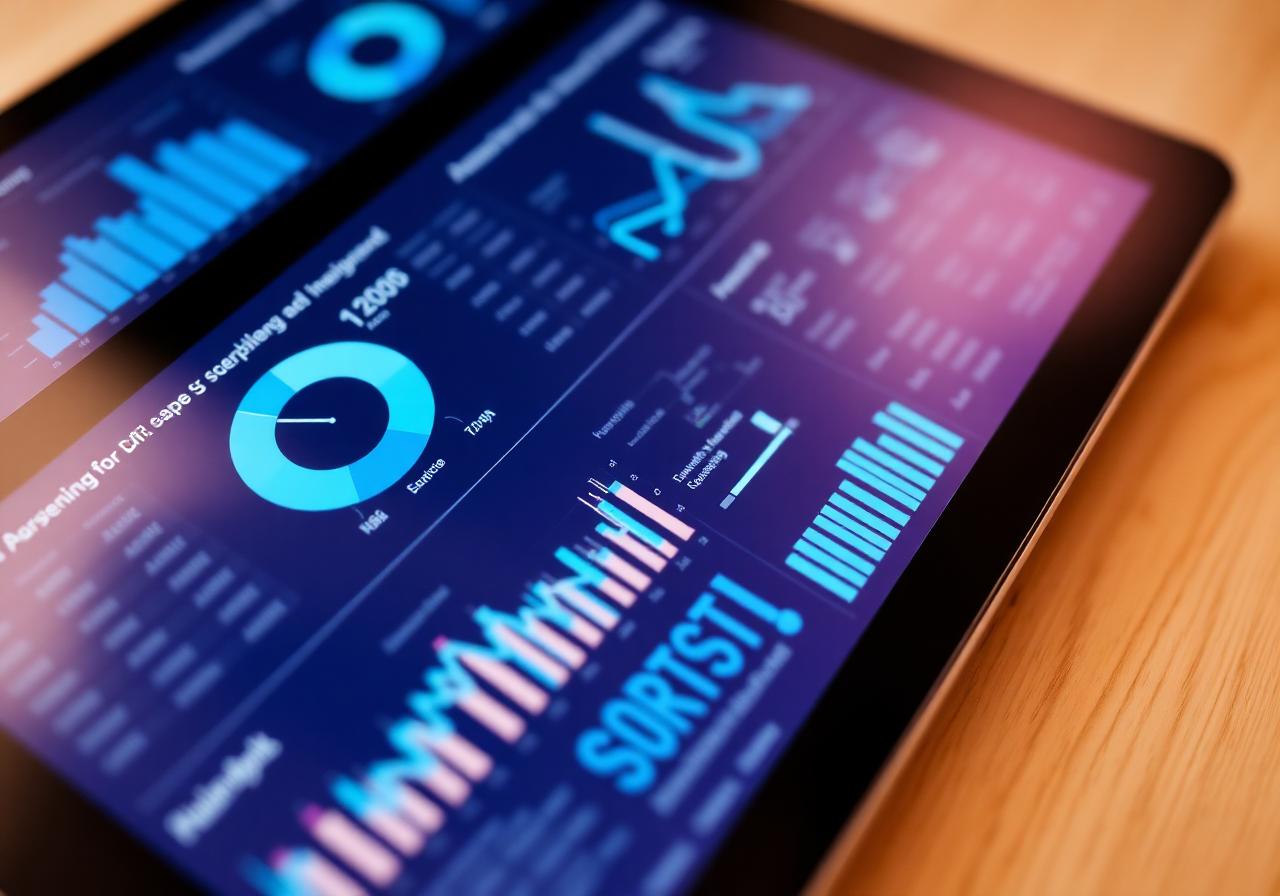 Tablet showing supply chain analytics dashboards